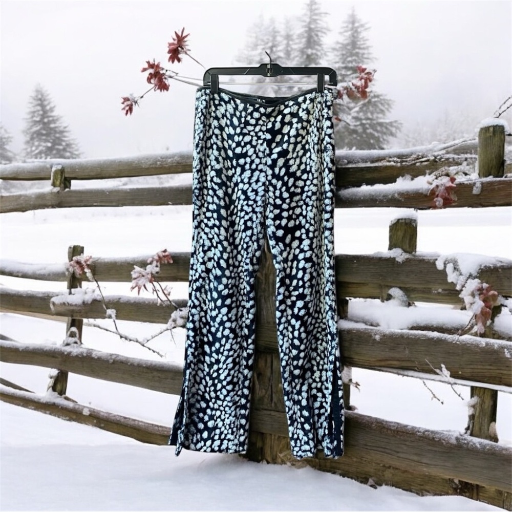 Black & White, Wide Leg, Animal Print, Faux Fur, Italian designer Pants. So fun!